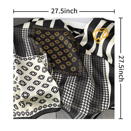 Black & White Striped Silk Scarf
