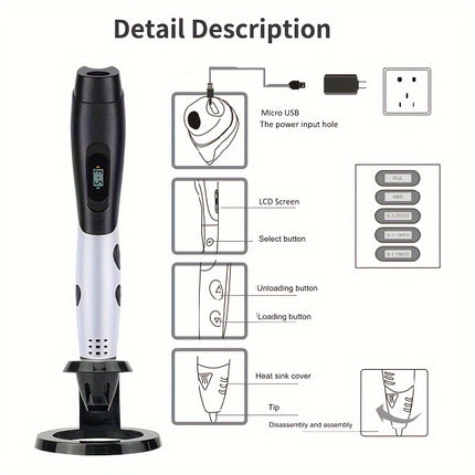 SETOOKJ 3D Printing Pen Kit – Adjustable, USB Powered