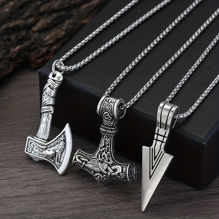 Men's Viking Pendant Necklace Set