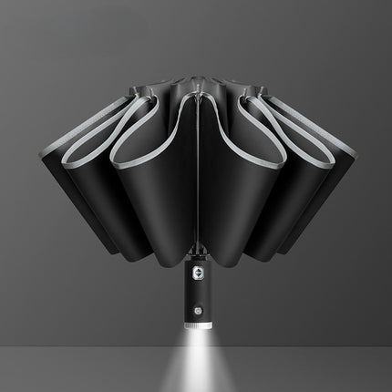 UV Protection Umbrella with LED Flashlight & Reflective Stripe