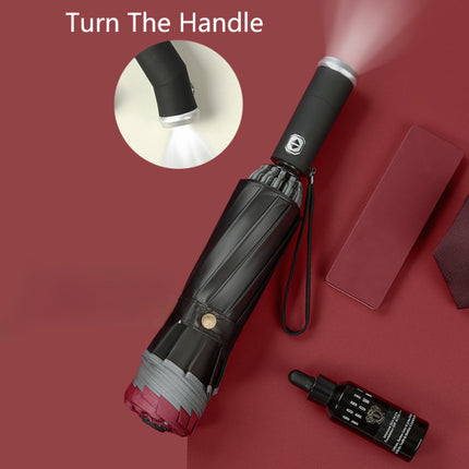 UV Protection Umbrella with LED Flashlight & Reflective Stripe