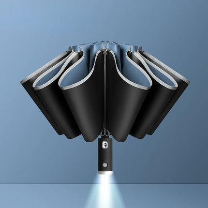 UV Protection Umbrella with LED Flashlight & Reflective Stripe