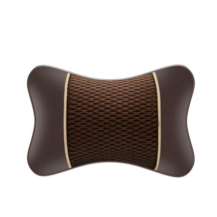 Faux Leather Knitted Car Headrest Pillow for Neck Support