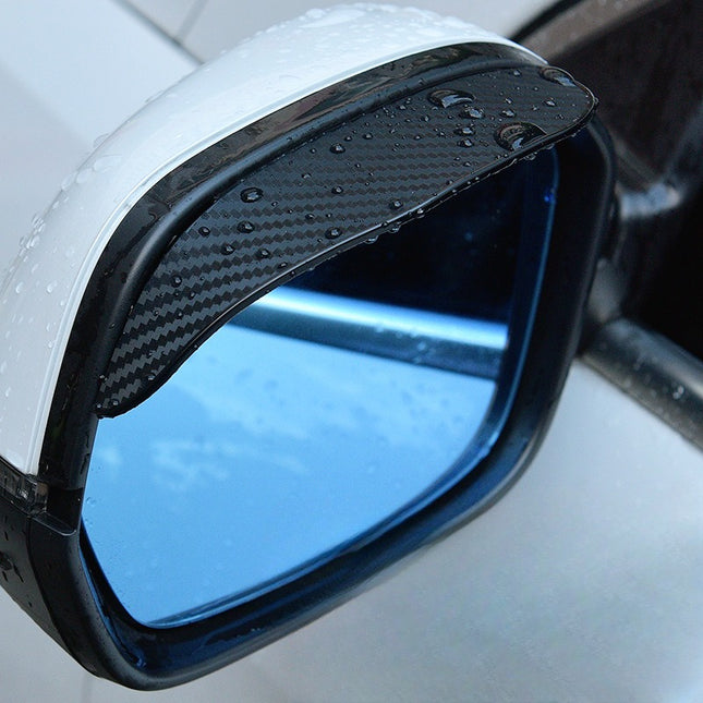 Carbon Fiber Rearview Mirror Rain Shields - Set of 2