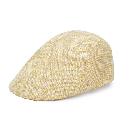 Striped Gray & Beige Lightweight Beret