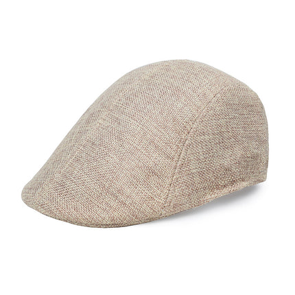 Striped Gray & Beige Lightweight Beret