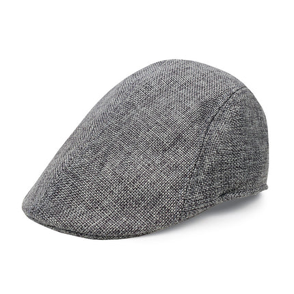 Striped Gray & Beige Lightweight Beret