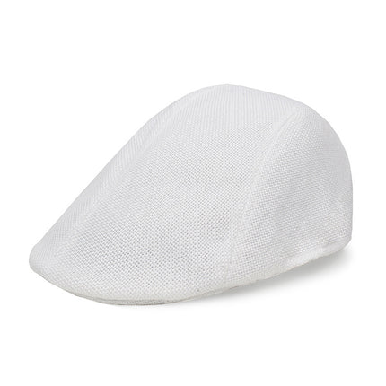 Striped Gray & Beige Lightweight Beret