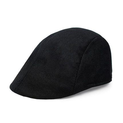 Striped Gray & Beige Lightweight Beret