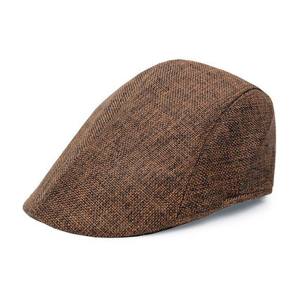 Striped Gray & Beige Lightweight Beret