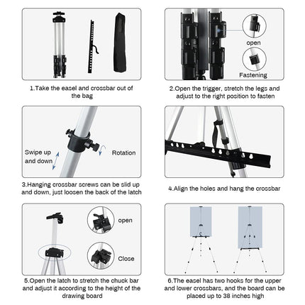 Adjustable Metal Tripod Artist Easel