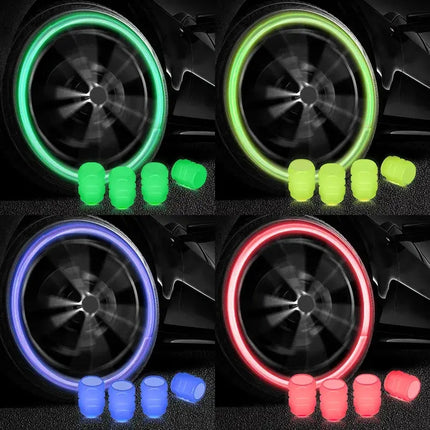 Luminous Valve Caps – Glowing Bike & Car Wheel Decor