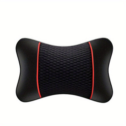 Faux Leather Knitted Car Headrest Pillow for Neck Support