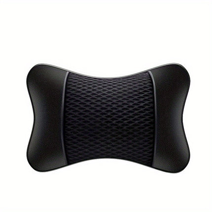 Faux Leather Knitted Car Headrest Pillow for Neck Support