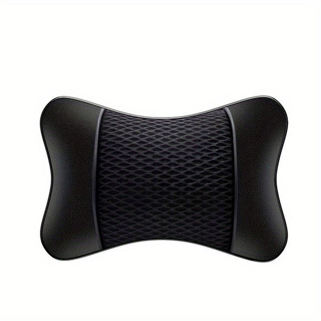 Faux Leather Knitted Car Headrest Pillow for Neck Support