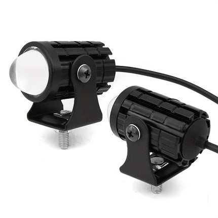 Dual-Color LED Motorcycle Spotlights – White & Yellow