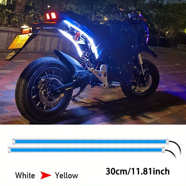 Dual-Color LED Light Strips – Stylish 12V Motorcycle Upgrade