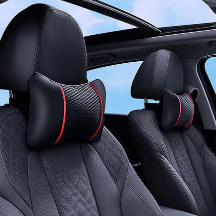 Universal PU Leather Car Neck Pillow – Breathable Comfort