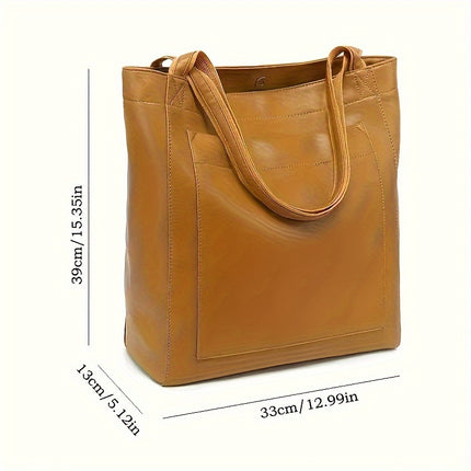 Retro Solid Color Tote Bag