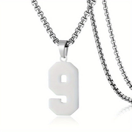 Men's Sports Number Pendant Necklace