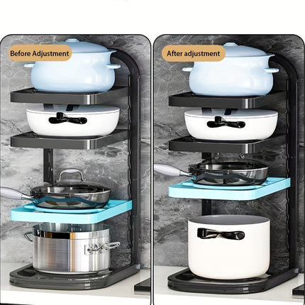 Adjustable 3-Tier Pot Rack