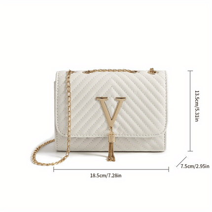 Quilted Mini Shoulder Bag – Chic Tassel Chain Design - Monti Bargains