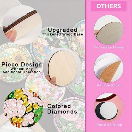 8pcs Diamond Art Flower Coasters