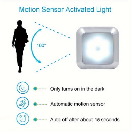 6LED Motion Sensor Night Light - Wireless Wall Lamp