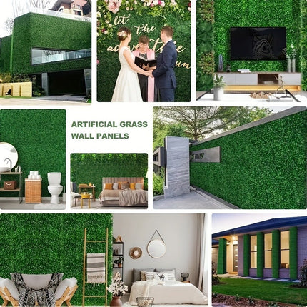Set Of 10 Lush Artificial Hedge Wall Panels