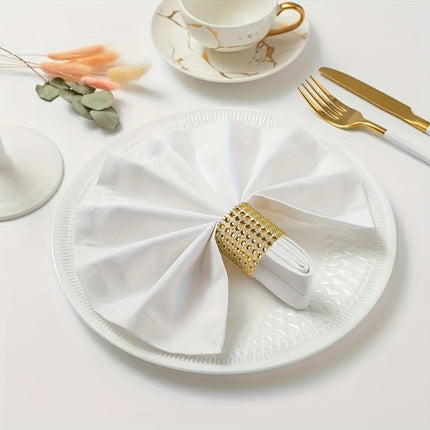 10pcs Elegant Rhinestone Napkin Buckle