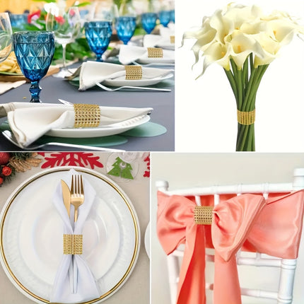 10pcs Elegant Rhinestone Napkin Buckle