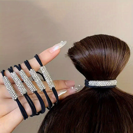 Glitter Rhinestones Hair Ties (5/10pcs)
