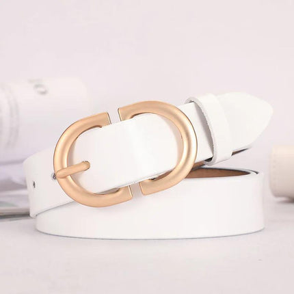 Double D Buckle Leather Belt