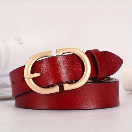 Double D Buckle Leather Belt
