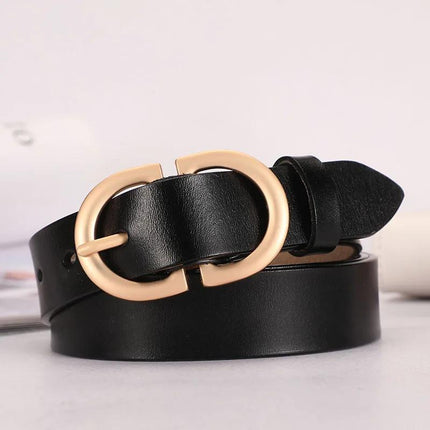 Double D Buckle Leather Belt