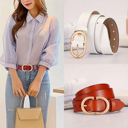 Double D Buckle Leather Belt
