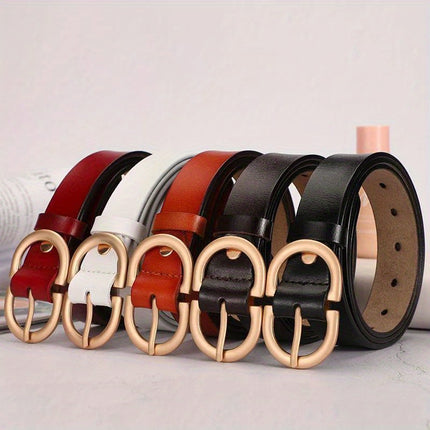 Double D Buckle Leather Belt
