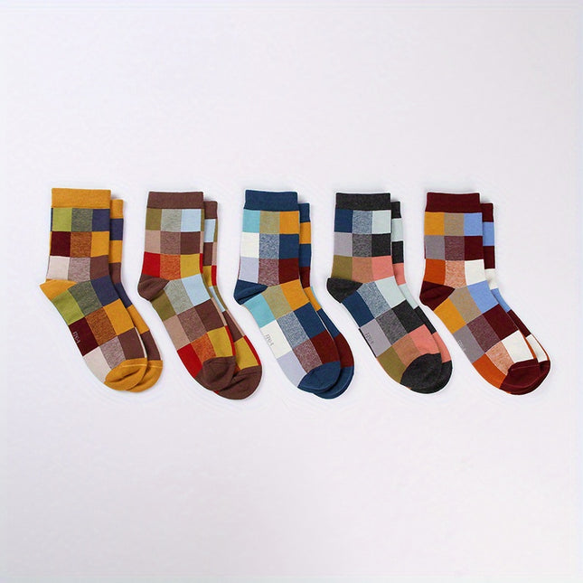 Comfy Men's Plaid Crew Socks