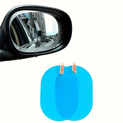 Anti-Fog Rainproof Car Mirror Film – 2pcs Waterproof Sticker
