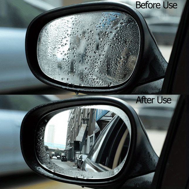 Anti-Fog Rainproof Car Mirror Film – 2pcs Waterproof Sticker