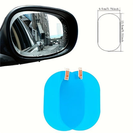 Anti-Fog Rainproof Car Mirror Film – 2pcs Waterproof Sticker