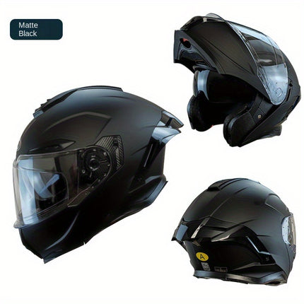 Dual Visor Flip-Up Motorcycle Helmet – Stylish & Safe