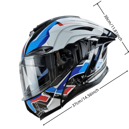 Dual Visor Flip-Up Motorcycle Helmet – Stylish & Safe