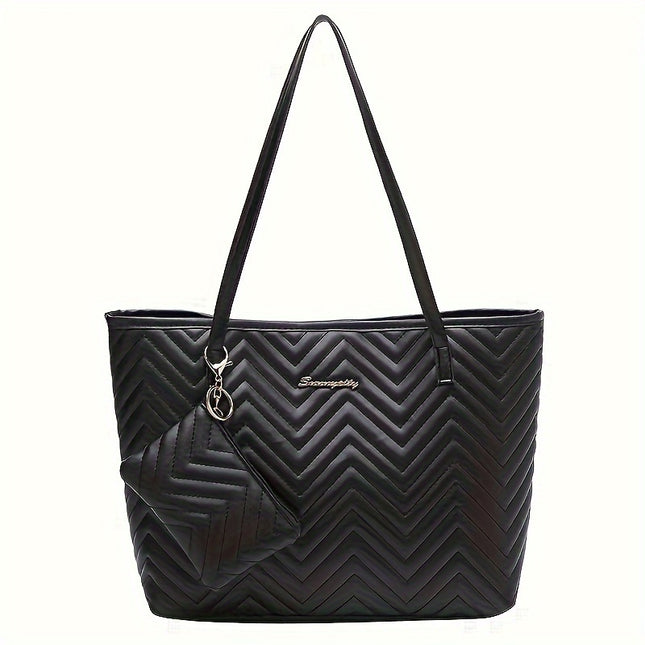 Quilted Solid Color Tote Bag