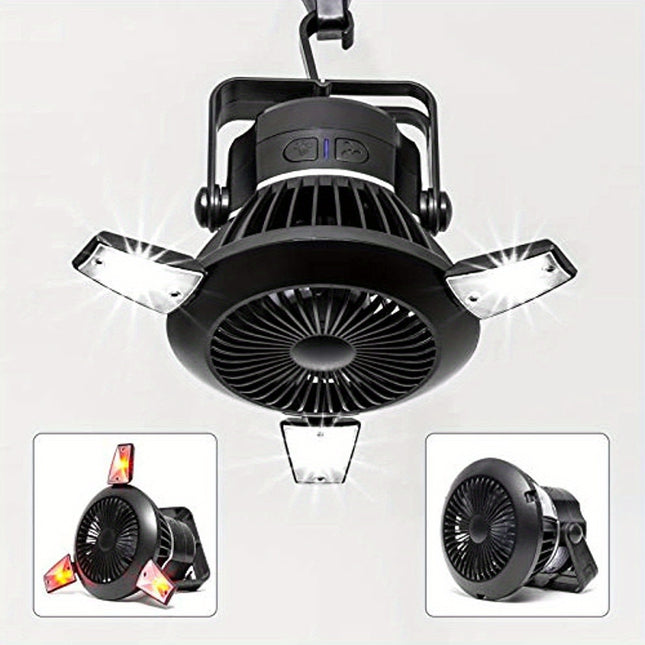 4-in-1 Portable Solar Camping Fan & Lantern