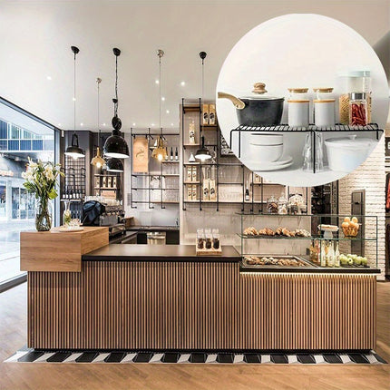 Expandable Metal Shelf Organizer for Kitchen Countertop