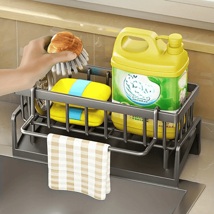 Stainless Steel Sink Organizer with Dishcloth Holder