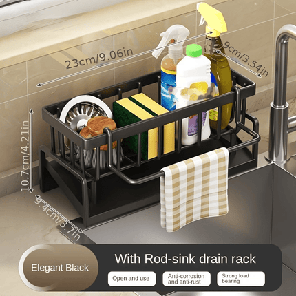 Stainless Steel Sink Organizer with Dishcloth Holder