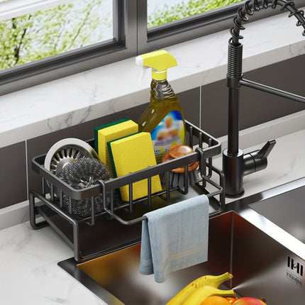 Stainless Steel Sink Organizer with Dishcloth Holder
