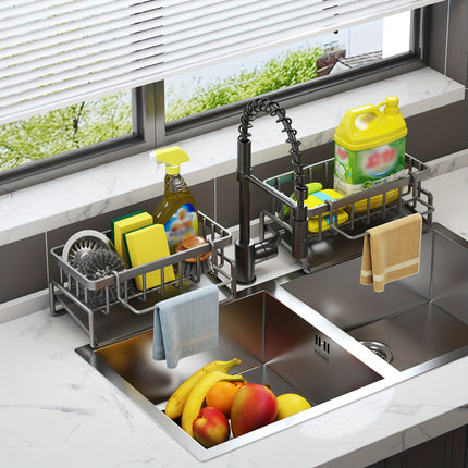 Stainless Steel Sink Organizer with Dishcloth Holder